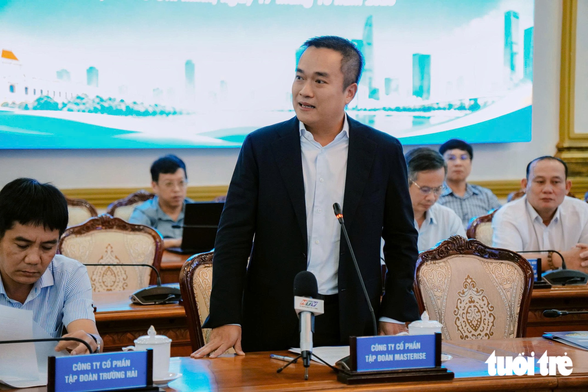 Ông Hồ Anh Ngọc - đại diện Công ty Tập đoàn Masterise phát biểu - Ảnh: HỮU DUY