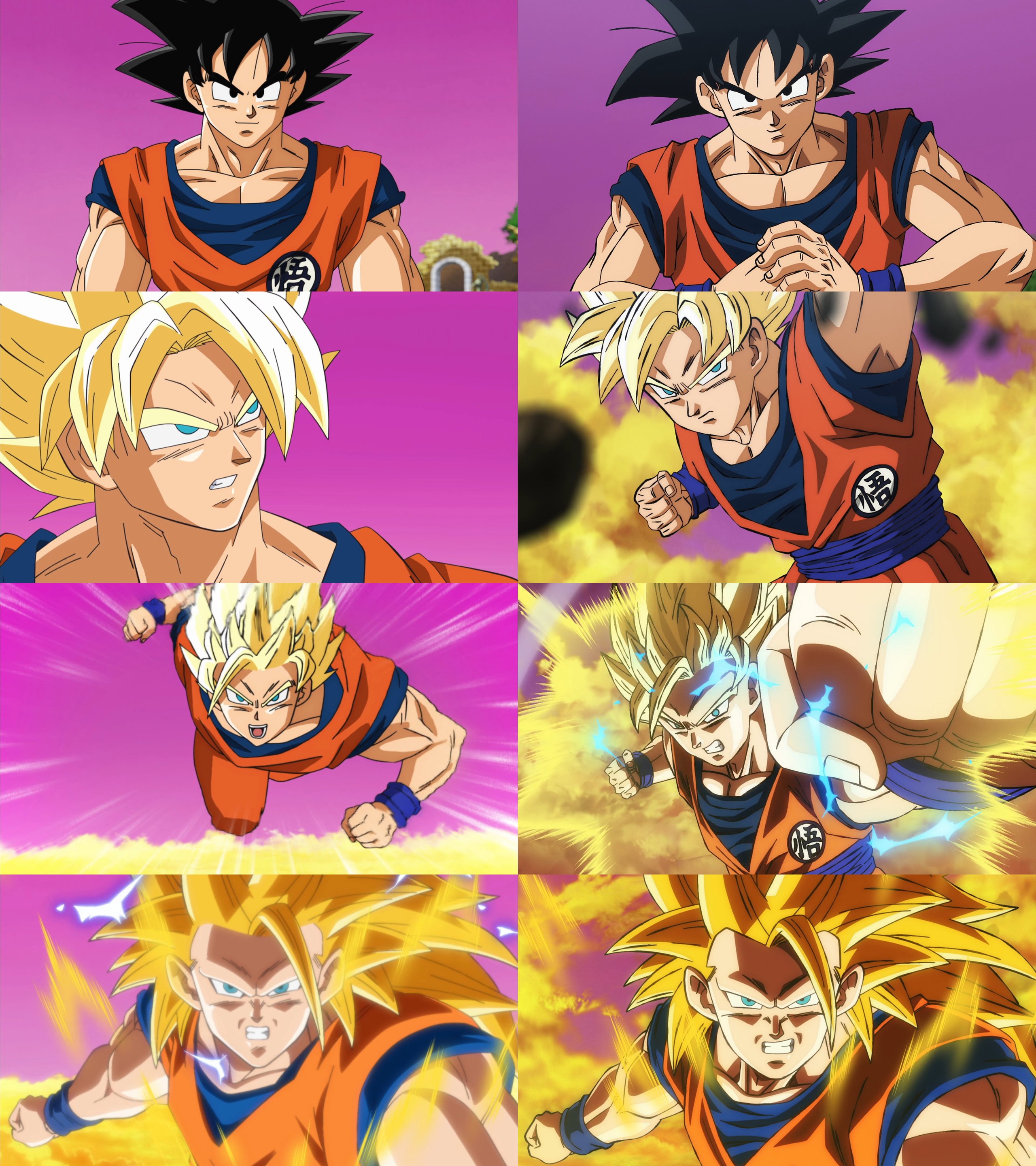 Màn biến hình Super Saiyan 3 của Goku được mở rộng thời lượng trong bản làm lại - Ảnh: Toei