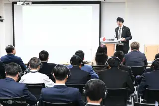 Đại sứ Singapore tại Việt Nam - Rajpal Singh tại lễ khai mạc khóa đào tạo. Ảnh: Trọng Đạt