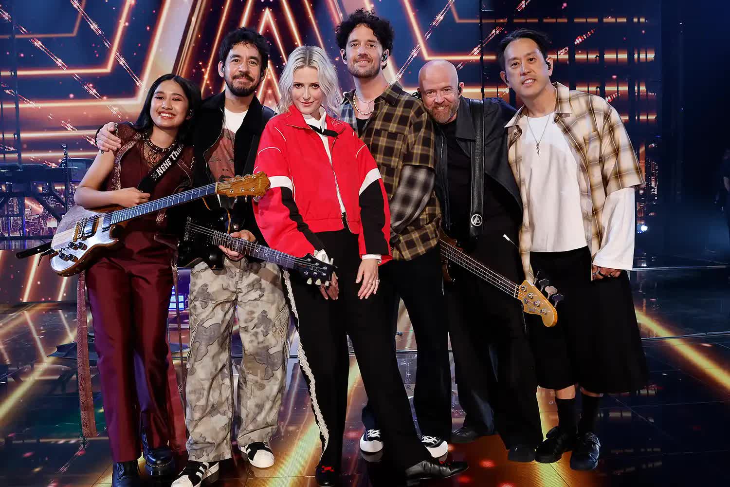 Nene Royal cùng Linkin Park trên chương trình America's Got Talent - Ảnh: Trae Patton