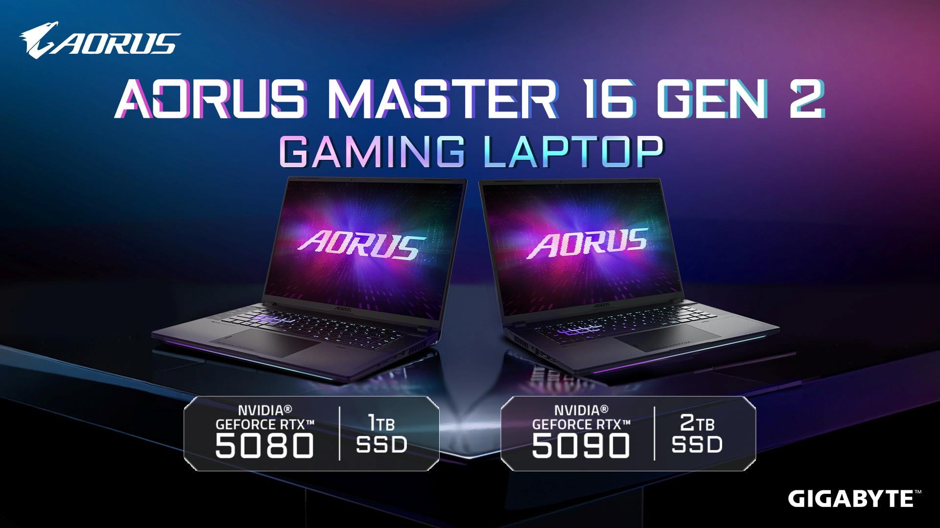 GIGABYTE AORUS MASTER 16 Gen 2 ra mắt với Ryzen 9 9950HX3D và RTX 5090, giá từ 3.399 USD