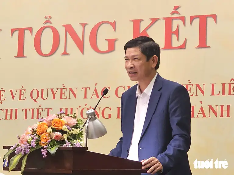 Thứ trưởng Bộ Văn hóa, Thể thao và Du lịch Hồ An Phong phát biểu tại hội nghị - Ảnh: ĐẬU DUNG