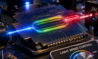 Minh họa một chip điều biến ánh sáng. Ảnh: MER