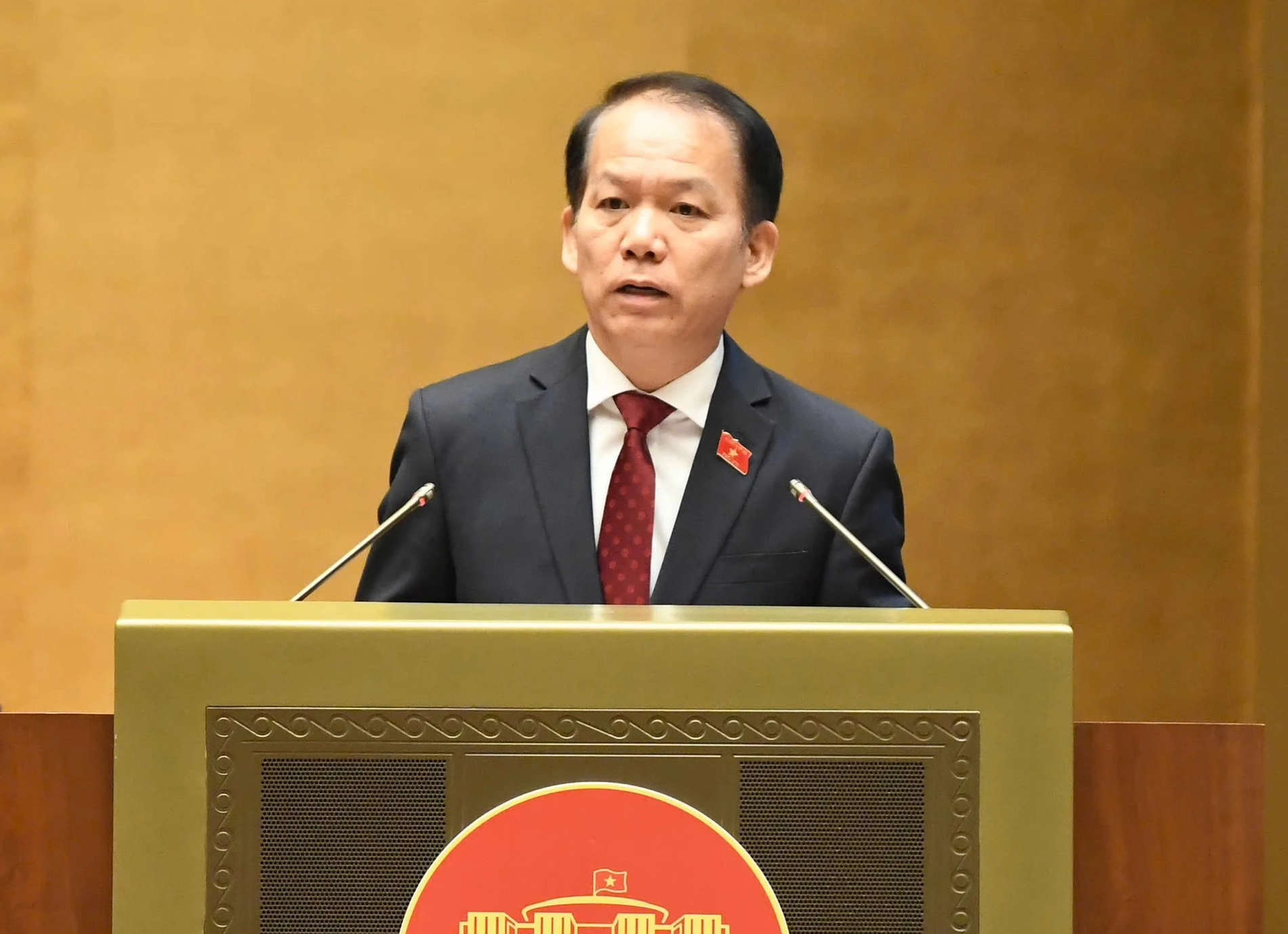 Bộ trưởng Bộ Tư pháp Hoàng Thanh Tùng trình bày tờ trình