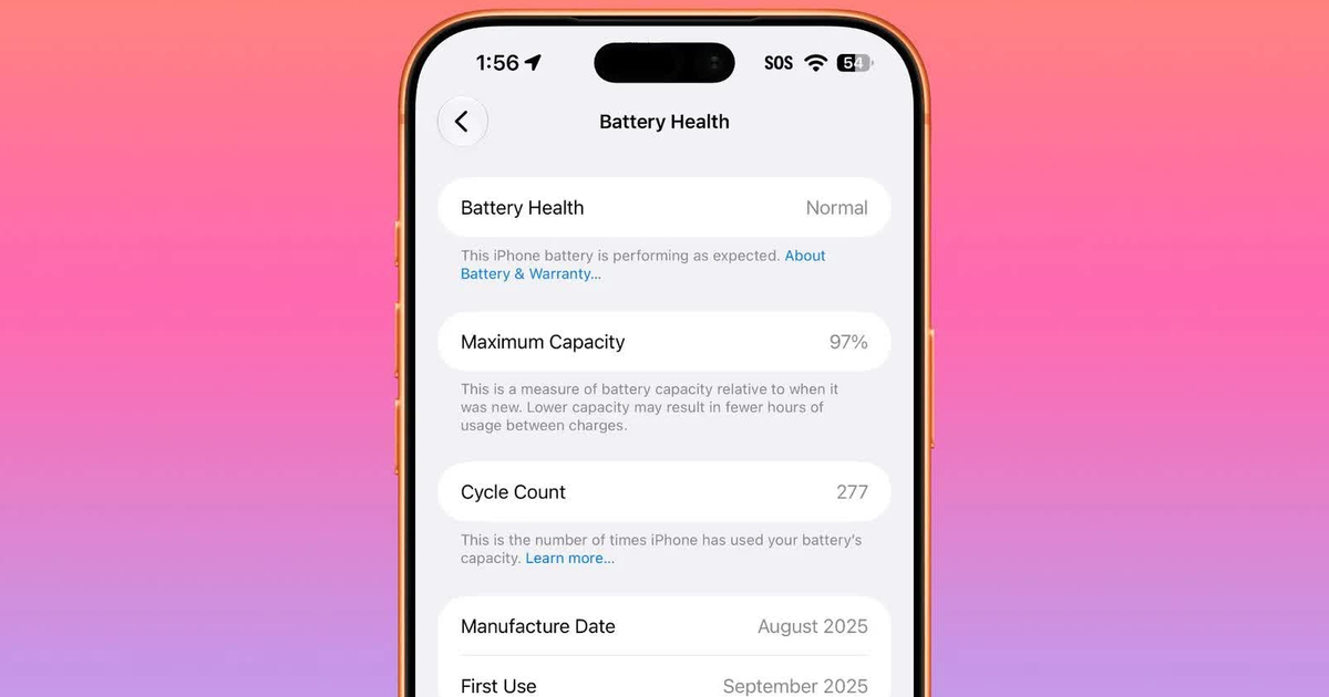 Sạc iPhone 17 Pro Max đến 80% thay vì 100%, pin sau một năm thế nào?