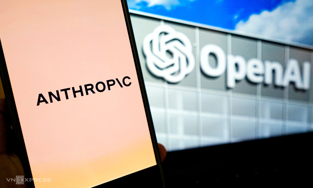 Logo của OpenAI và Anthropic. Ảnh: Bảo Lâm
