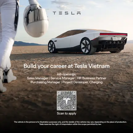 Tesla tuyển nhân sự tại Việt Nam