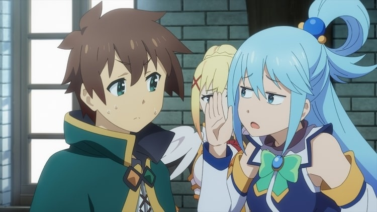 KonoSuba khai thác những tình huống trớ trêu trong hành trình phiêu lưu ở thế giới giả tưởng - Ảnh: Studio Deen