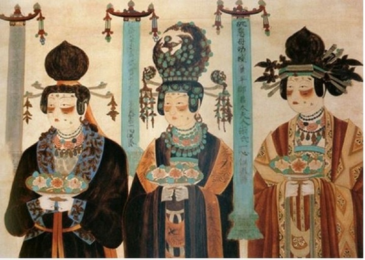 Tranh vẽ phụ nữ thời Đường.