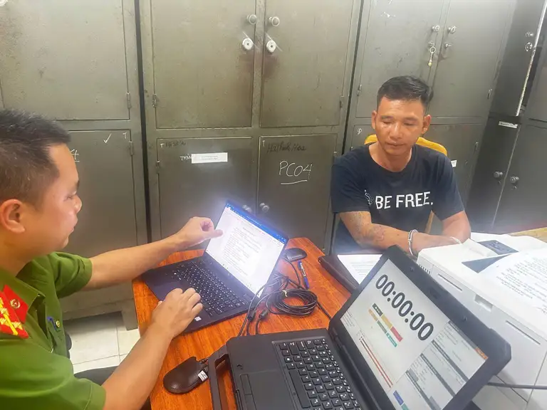 Đỗ Văn Cường bị bắt. Ảnh: Công an tỉnh Phú Thọ.