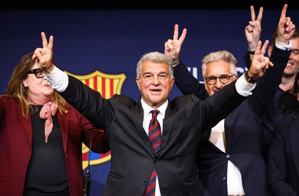 Joan Laporta trong ngày tái đắc cử chức Chủ tịch Barca, Barcelona, Tây Ban Nha ngày 16/3/2026. Ảnh: Reuters