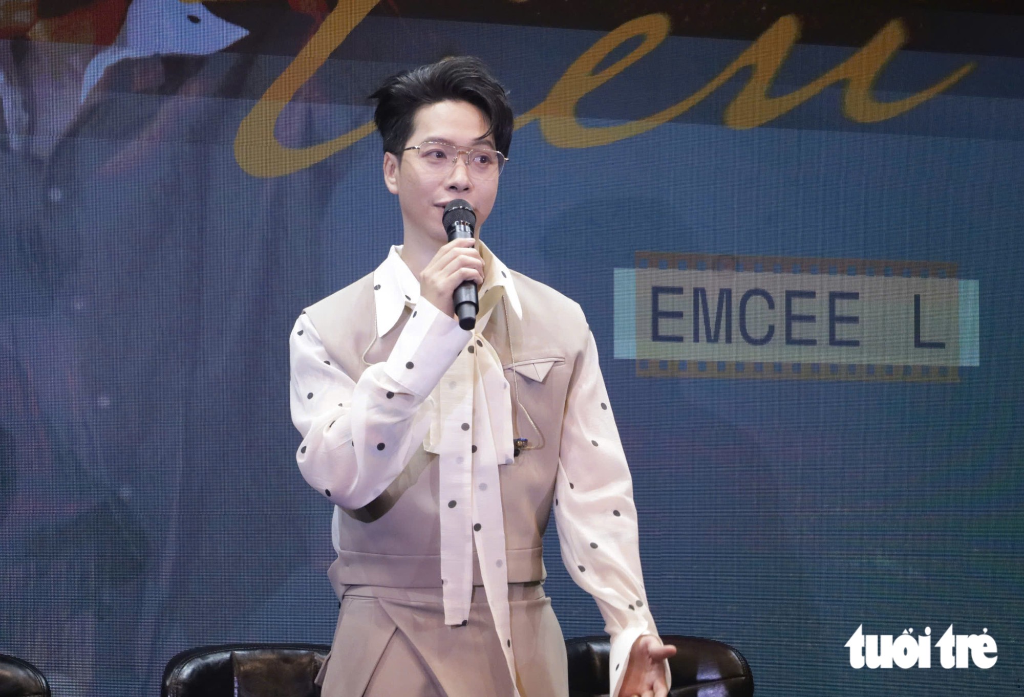 Emcee L tại buổi họp báo giới thiệu album solo đầu tay - Ảnh: M.N.