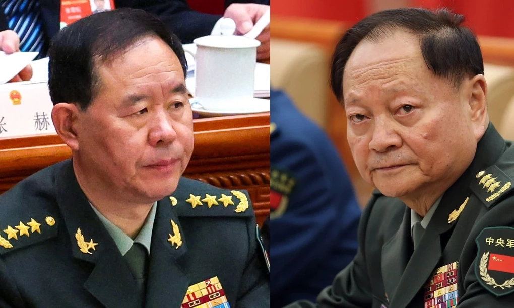 Tướng Lưu Chấn Lập (trái) và tướng Trương Hựu Hiệp. Ảnh: Reuters, SCMP