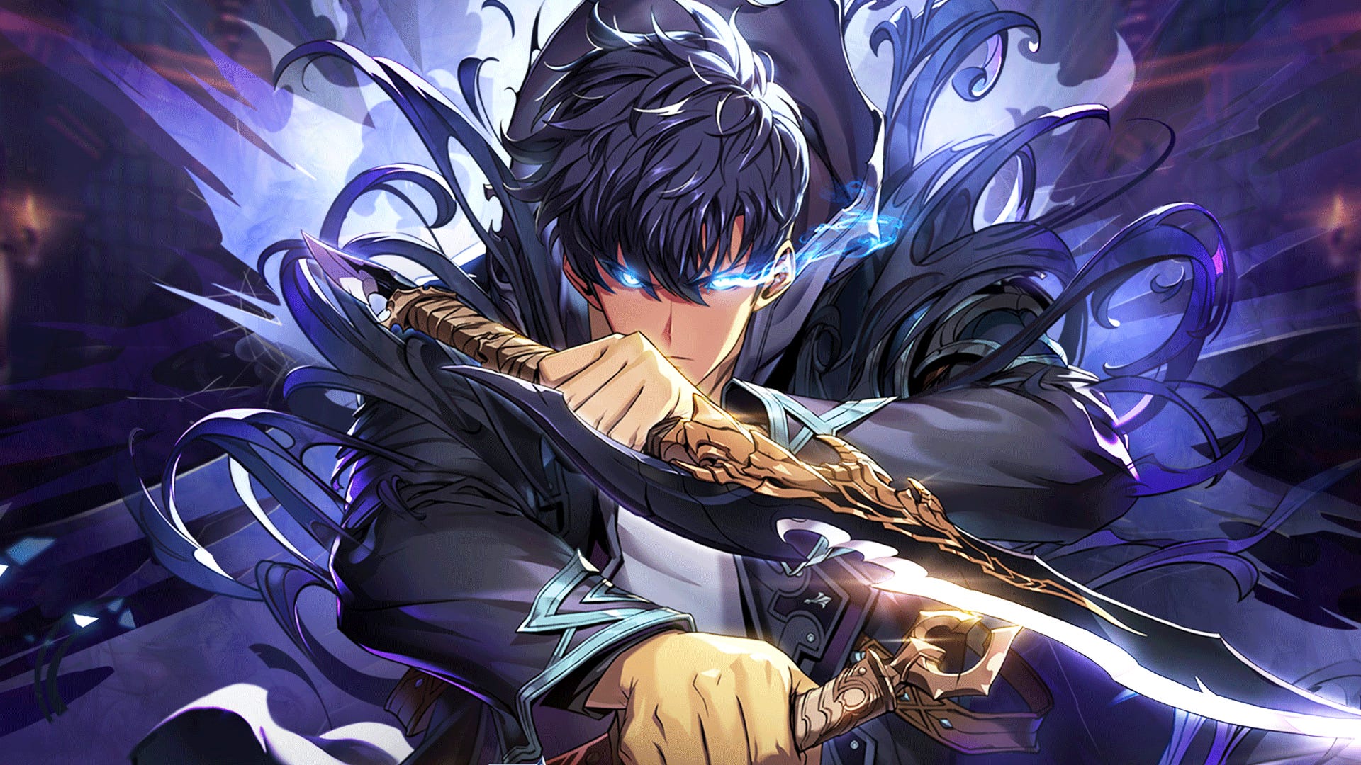Trong cuộc trò chuyện được giới thiệu trong The Art of Solo Leveling, Chugong cho biết ý tưởng ban đầu của tác phẩm xuất phát từ một hình ảnh khá đơn giản: một nhân vật chính có khả năng triệu hồi những chiến binh từ chính cái bóng của mình - Ảnh: A-1 Pictures