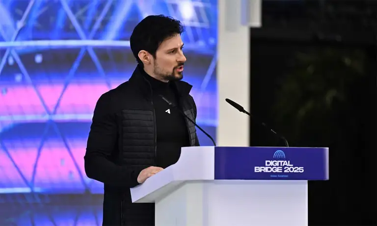 Pavel Durov phát biểu tại sự kiện Digital Bridge 2025 ở Astana, Kazakhstan tháng 10/2025. Ảnh: Avesta