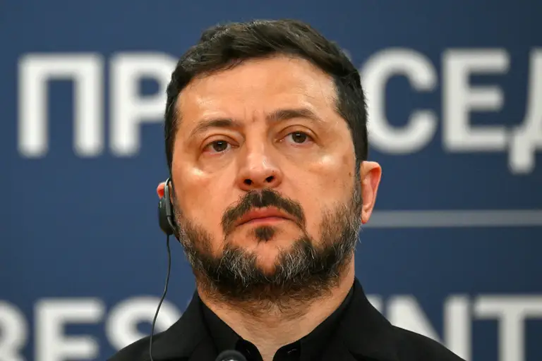 Tổng thống Ukraine Volodymyr Zelensky tại Belgrade, Serbia ngày 8/8. Ảnh: AFP