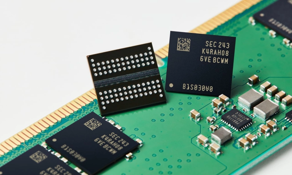 Một mẫu chip nhớ DRAM do Samsung sản xuất. Ảnh: Samsung