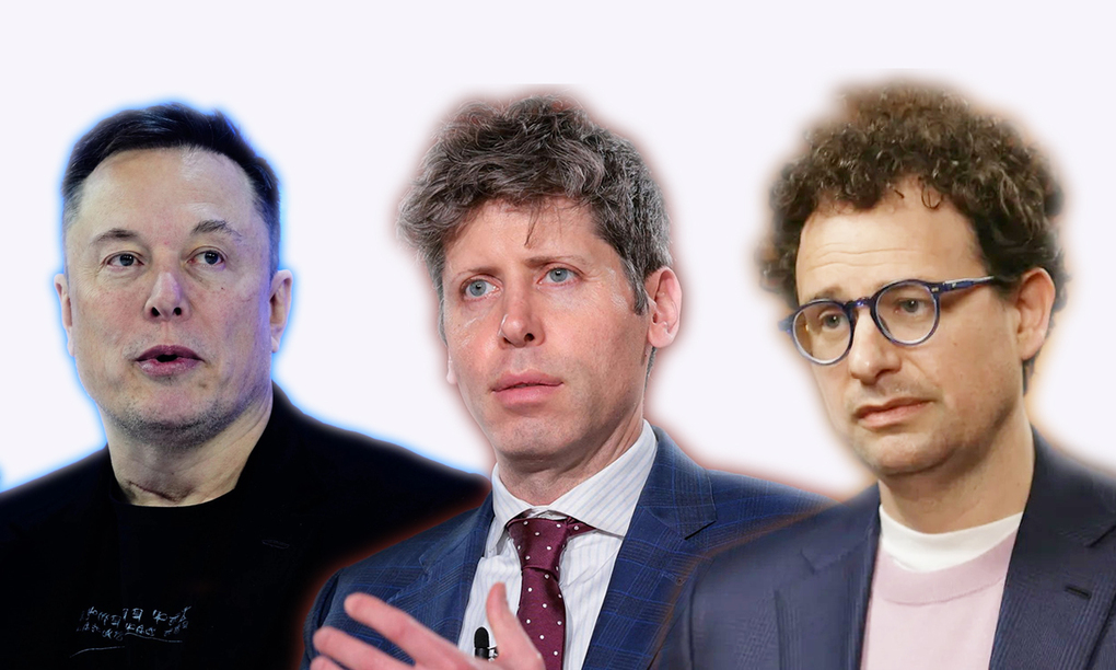 CEO SpaceXAI Elon Musk, CEO OpenAI Sam Altman và CEO Anthropic Dario Amodei. Ảnh: AP / Reuters/CBS News