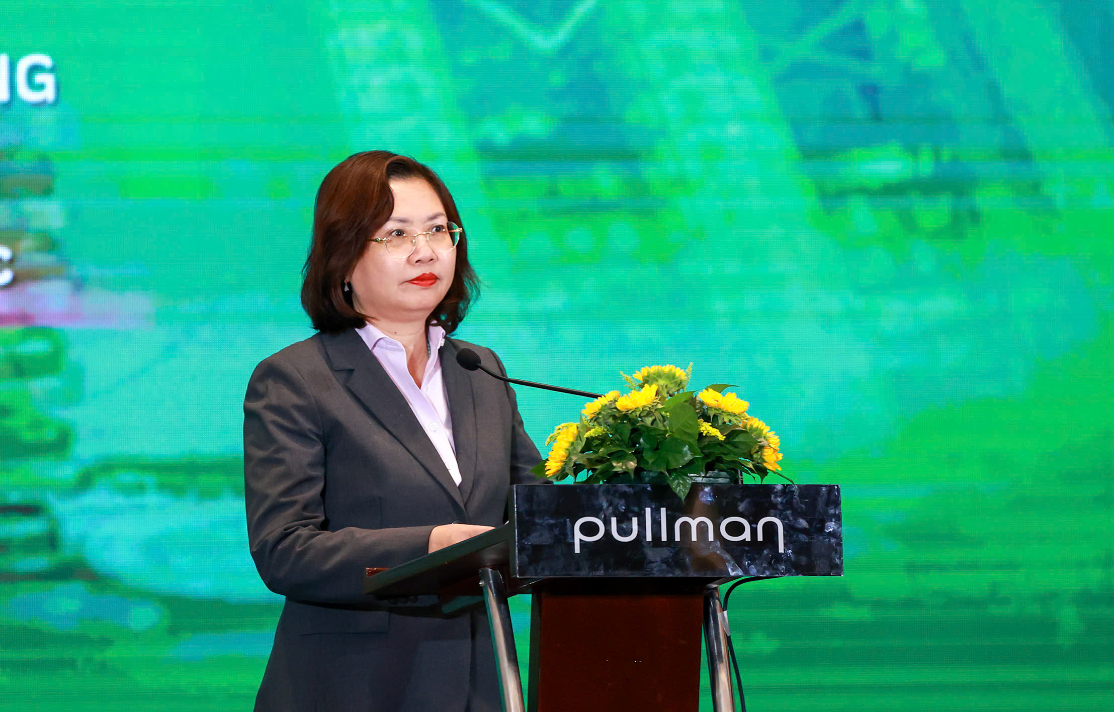 Bà Vũ Thị Chân Phương, Chủ tịch Ủy ban Chứng khoán Nhà nước, phát biểu - Ảnh: BTC