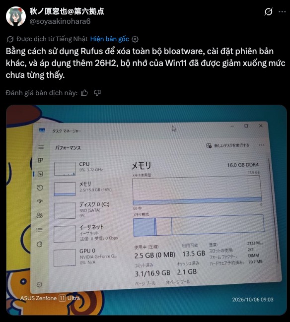 Windows 11 nhẹ khó tin, chỉ dùng 2,5 GB RAM sau một thay đổi- Ảnh 1.