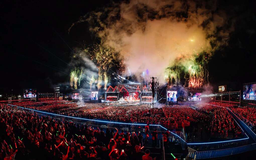 Toàn cảnh sân khấu concert "Anh trai vượt ngàn chông gai 2026". Ảnh: Ban tổ chức cung cấp
