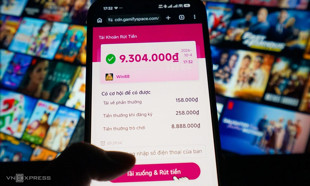 Giao diện "trúng thưởng" khi tải một video phim ngắn. Ảnh: Bảo Lâm
