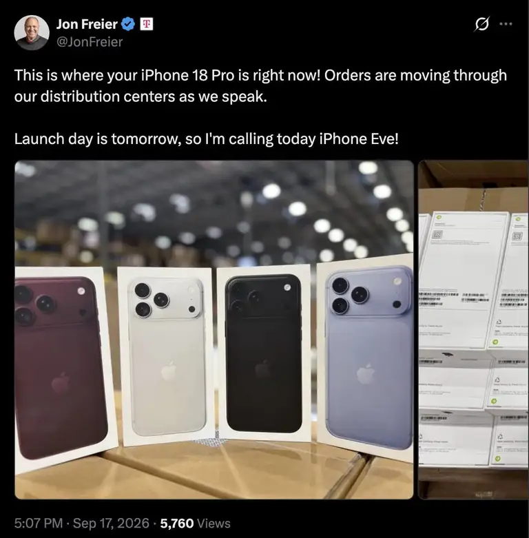 Bài đăng của ông Jon Freier, COO T-Mobile