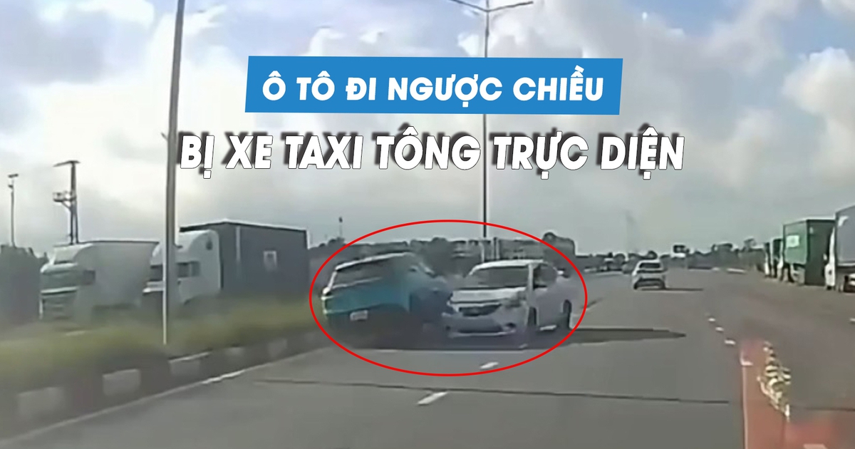 Xe taxi quyết không nhường đường ô tô đi ngược chiều, dẫn đến tai nạn đối đầu