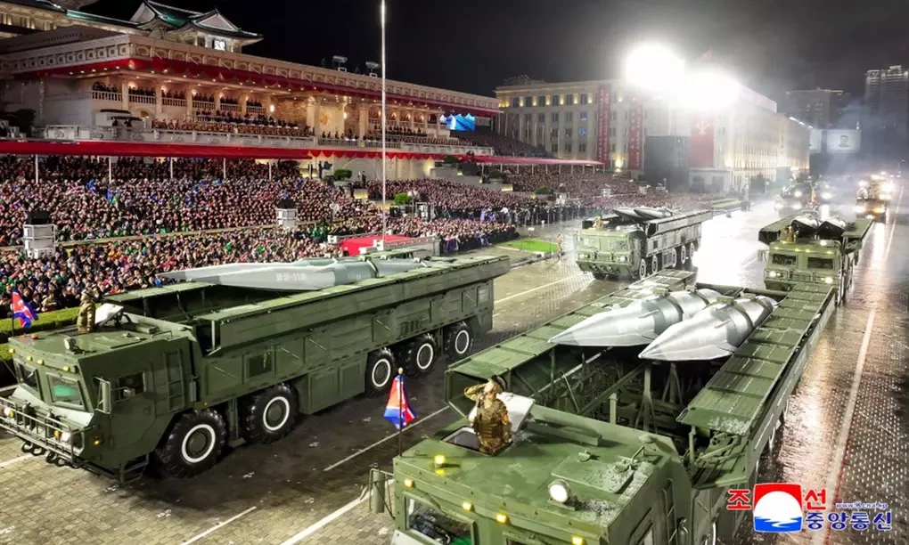 Tên lửa Hwasong-11Ma tại lễ duyệt binh ở Bình Nhưỡng tháng 10/2025. Ảnh: KCNA
