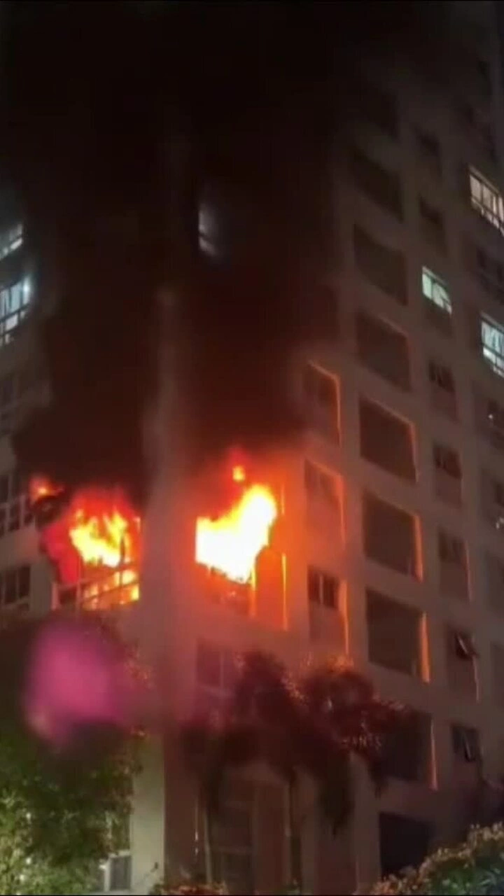 Thời điểm xảy ra cháy. Video: Người dân cung cấp