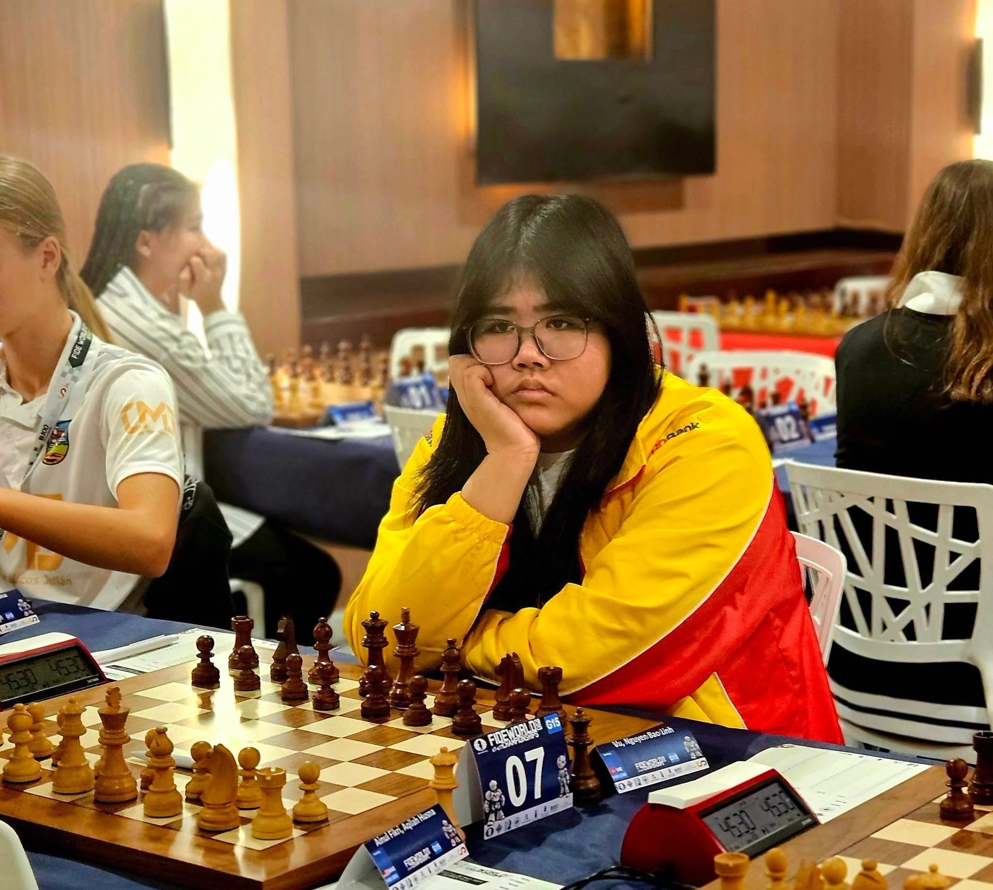 Vũ Nguyễn Bảo Linh thi đấu ấn tượng để giành tấm huy chương bạc U15 - Ảnh: LĐCVN