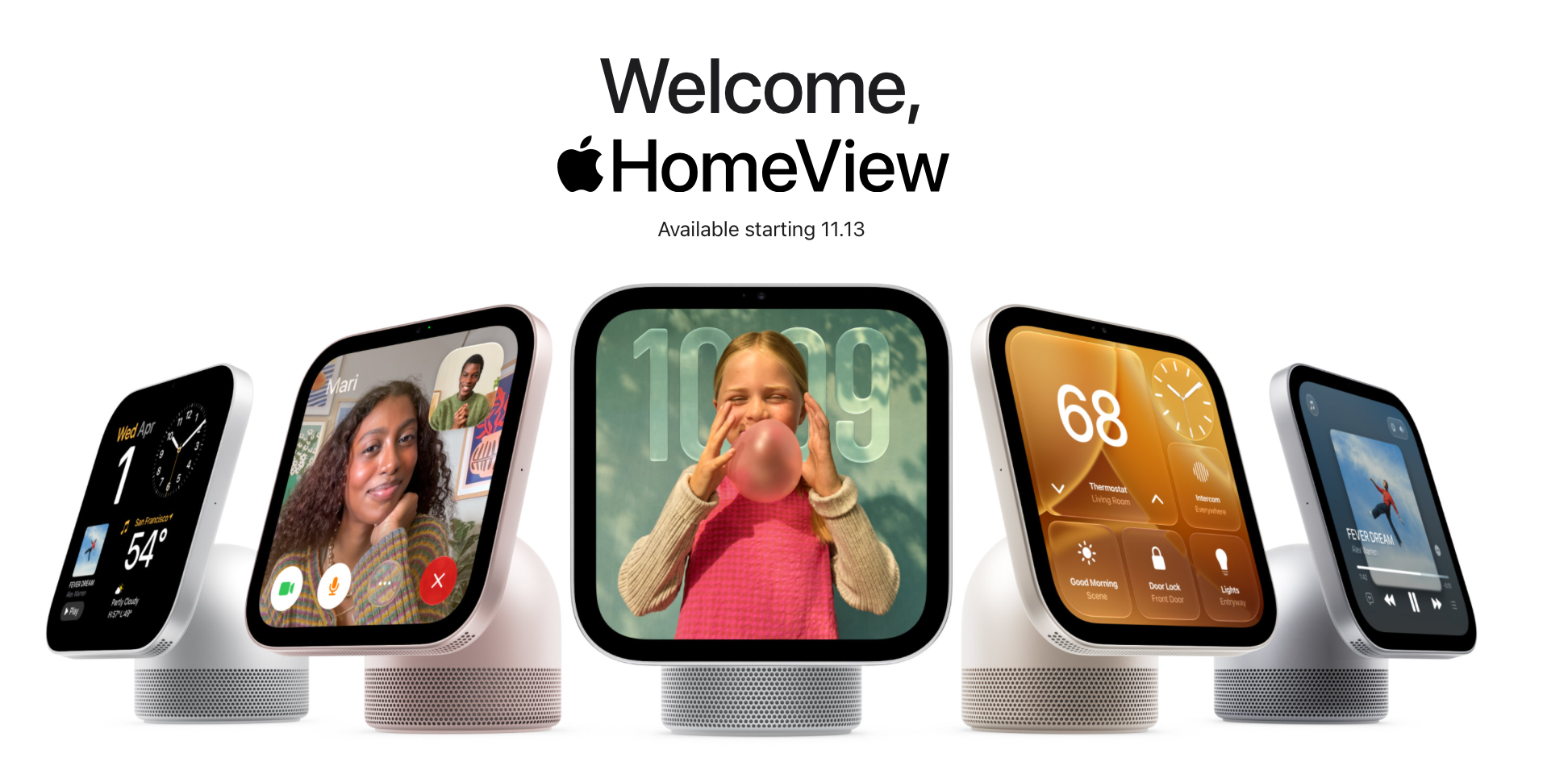 Màn hình điều khiển nhà thông minh HomeView hoàn toàn mới vừa được Apple cho ra mắt - Ảnh: Apple