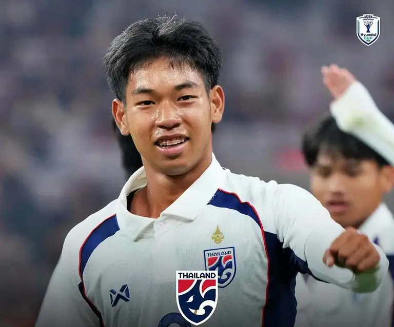 Tiền vệ Chawanwit Saelao thi đấu cho U22 Thái Lan tại giải giao hữu CFA China Team Cup ở Trung Quốc vào tháng 3/2026. Ảnh: Facebook / ThailandNT