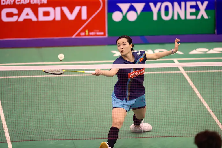 Thùy Linh không thể vượt qua vòng 1 của Vietnam Open 2026 - Ảnh: QUANG LIÊM