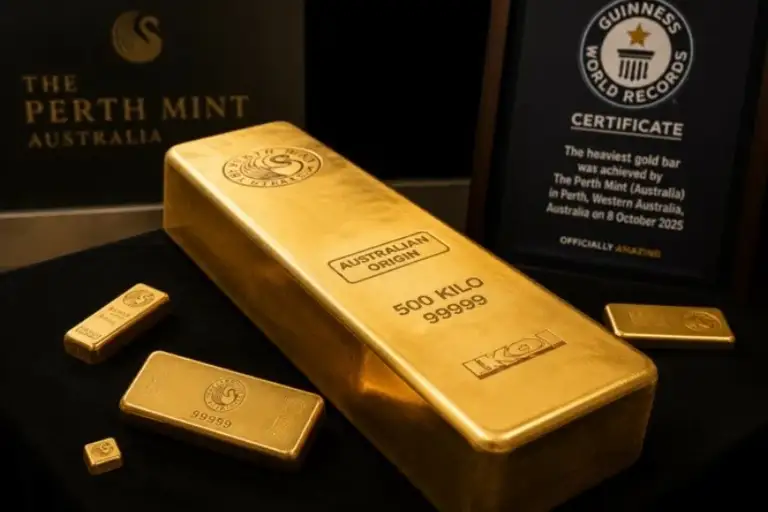 Xưởng đúc tiền Perth lập kỷ lục Guinness với thỏi vàng nặng 521kg - Ảnh: theindiansun.com.au