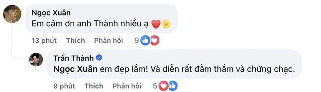 Trấn Thành công khai khen ngợi nhan sắc Ngọc Xuân. Ảnh chụp màn hình.