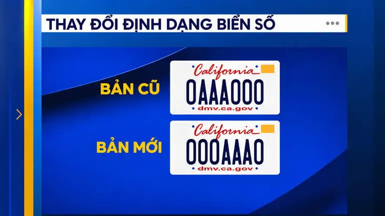 Mẫu biển số mới của California. Ảnh: ABC7