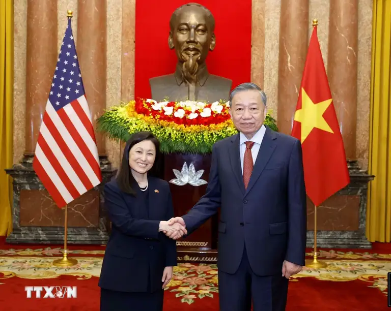Tổng Bí thư, Chủ tịch nước Tô Lâm tiếp Đại sứ Mỹ tại Việt Nam Jennifer Wicks hôm 6-7 - Ảnh: TTXVN