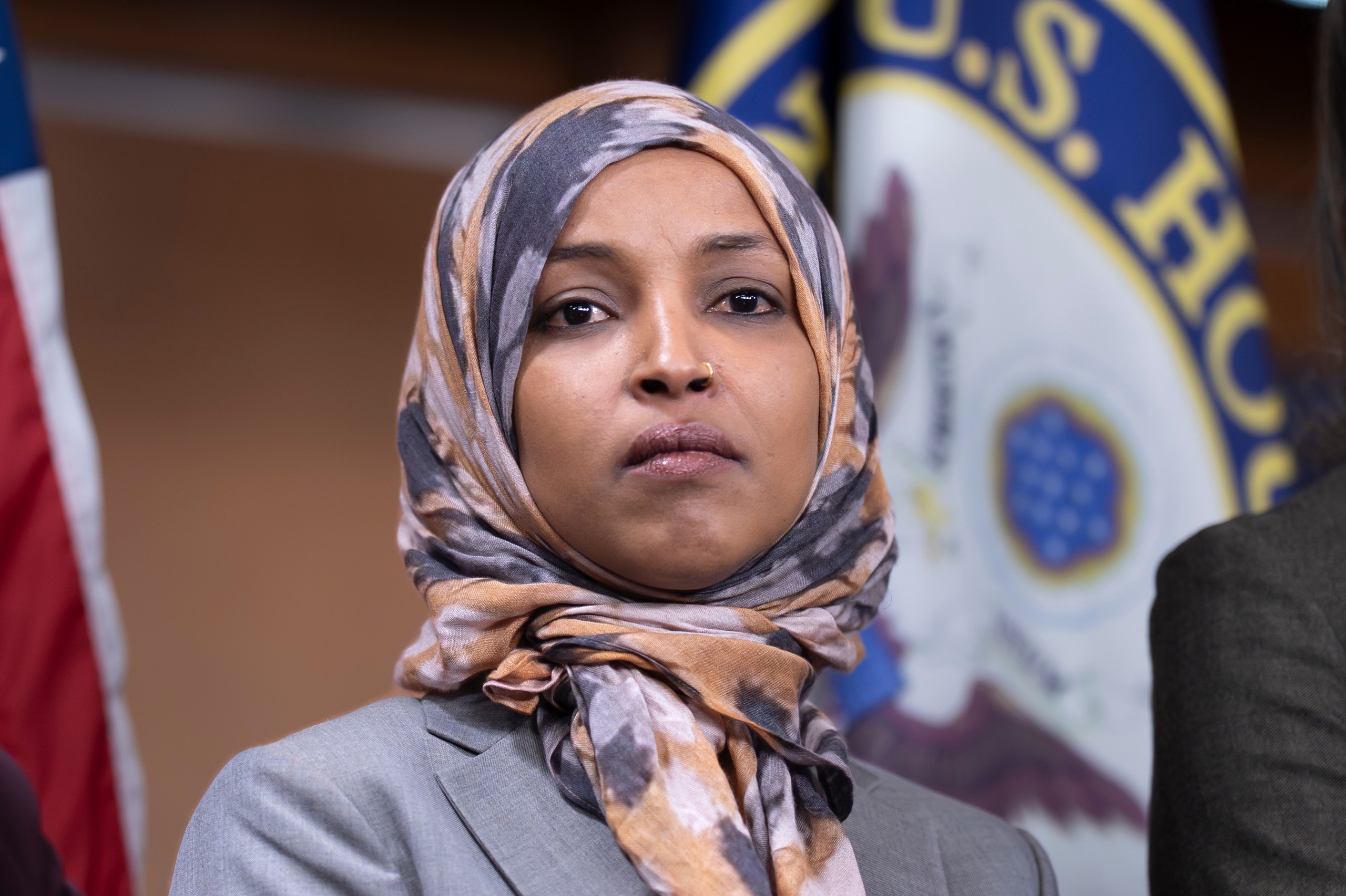 Nữ nghị sĩ Mỹ người gốc Somalia, bà Ilhan Omar - Ảnh: AP