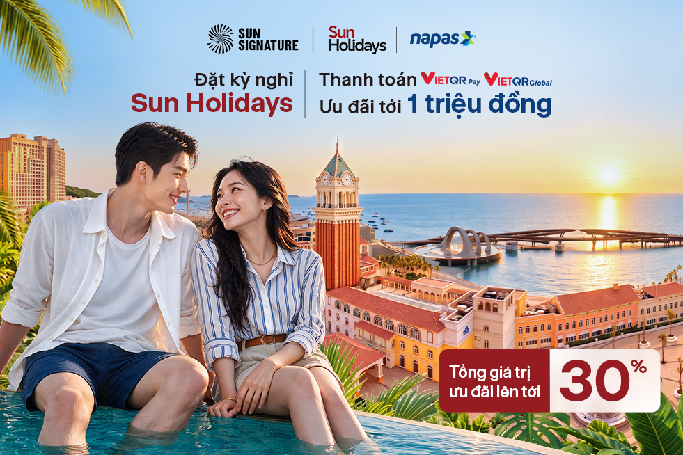 NAPAS – Sun Holidays: Đặt kỳ nghỉ, tặng 1 triệu đồng với VietQRPay – VietQRGlobal - Ảnh 1.