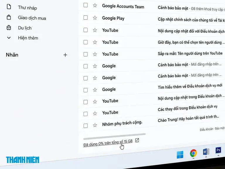 Việc sử dụng bộ lọc trong Gmail sẽ giúp tối ưu hơn việc truy tìm các email chứa tệp tin lớn