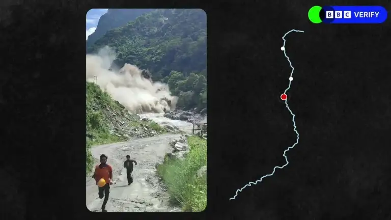 Video tái hiện đường đi của lũ quét Nepal. Video: BBC