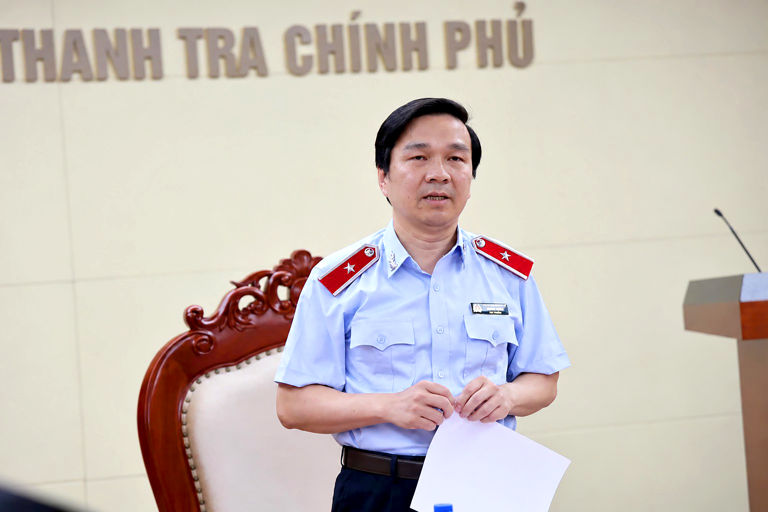 Cục trưởng Cục VII Hoàng Hưng phát biểu tại buổi công bố quyết định thanh tra - Ảnh: Thanh tra Chính phủ