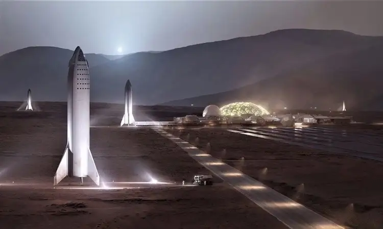 Musk cho rằng Starship có thể biến việc định cư trên Sao Hỏa trở nên khả thi về mặt kinh tế. Ảnh: SpaceX