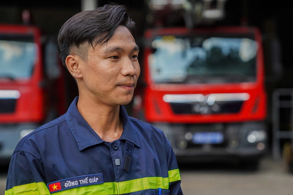 Trung úy Đồng Thế Giáp. Ảnh: Bảo Châu