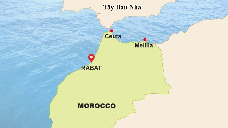 Vị trí Ceuta và Melilla. Đồ họa: The New Humanitarian
