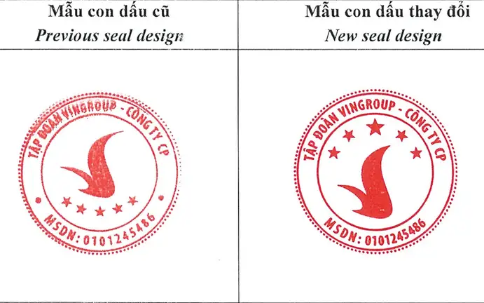 Từ hôm nay, Vingroup chính thức có mẫu con dấu mới