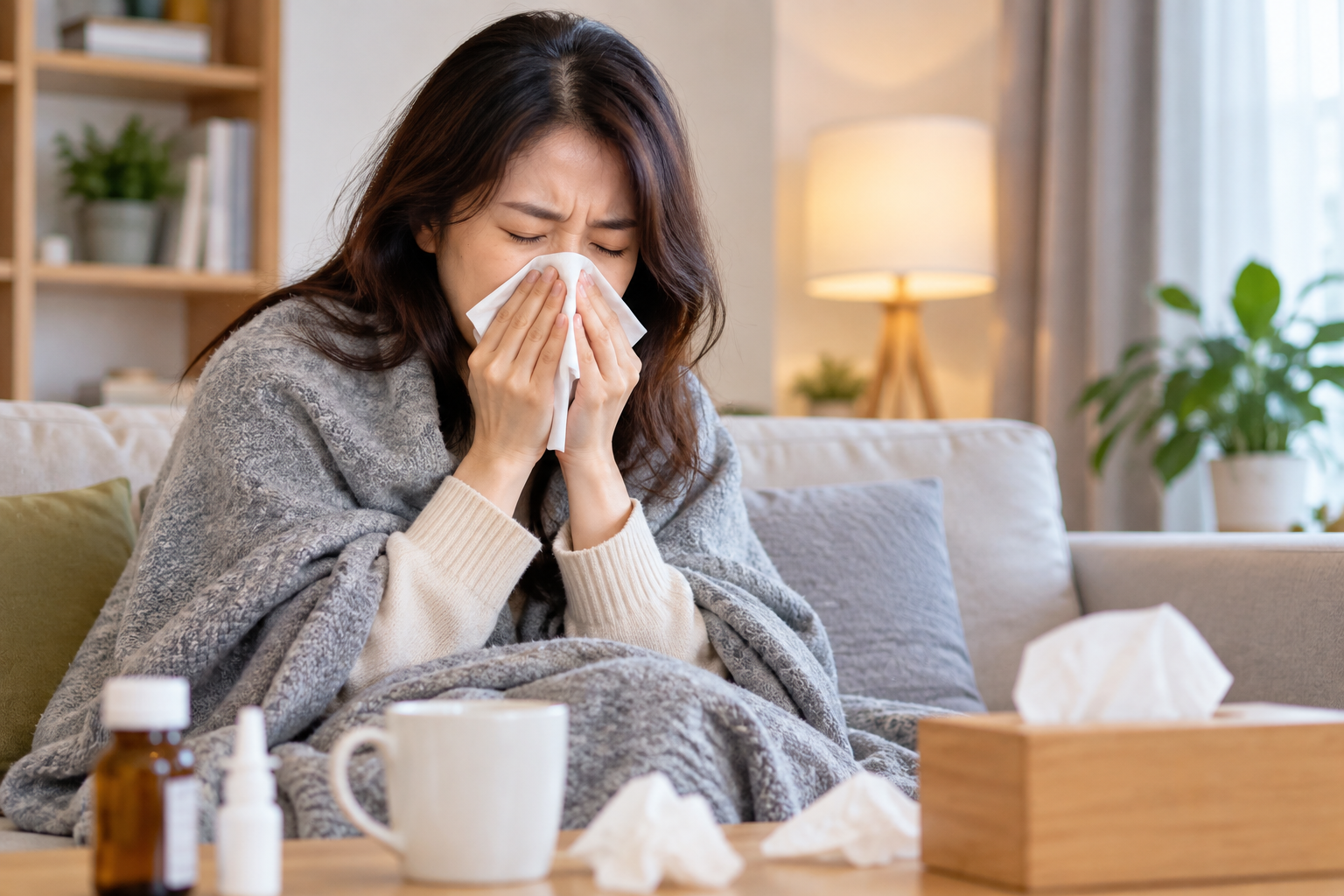 Những triệu chứng thường gặp của cúm bao gồm sốt cao, mệt mỏi, đau cơ, đau đầu...