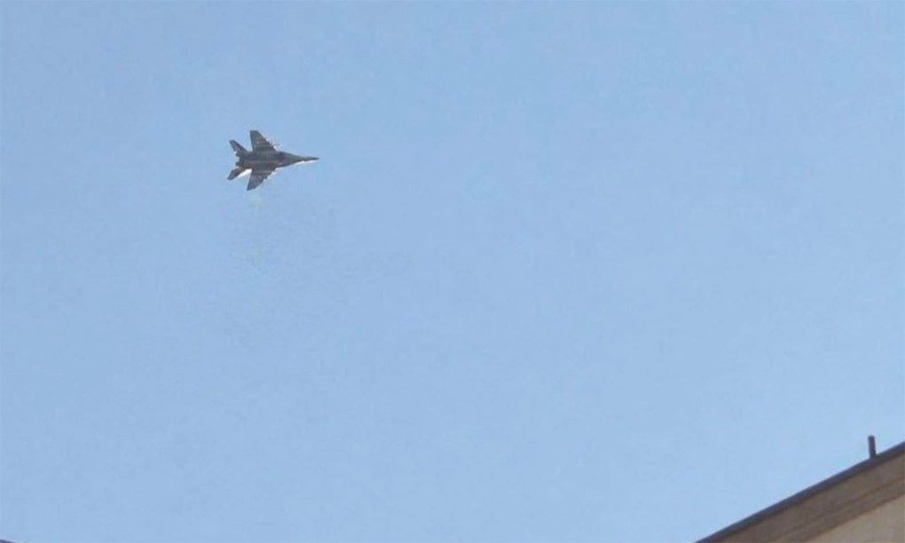 Tiêm kích MiG-29 Iran tuần tra tại khu vực miền tây ngày 21/10. Ảnh: X/AMK Mapping