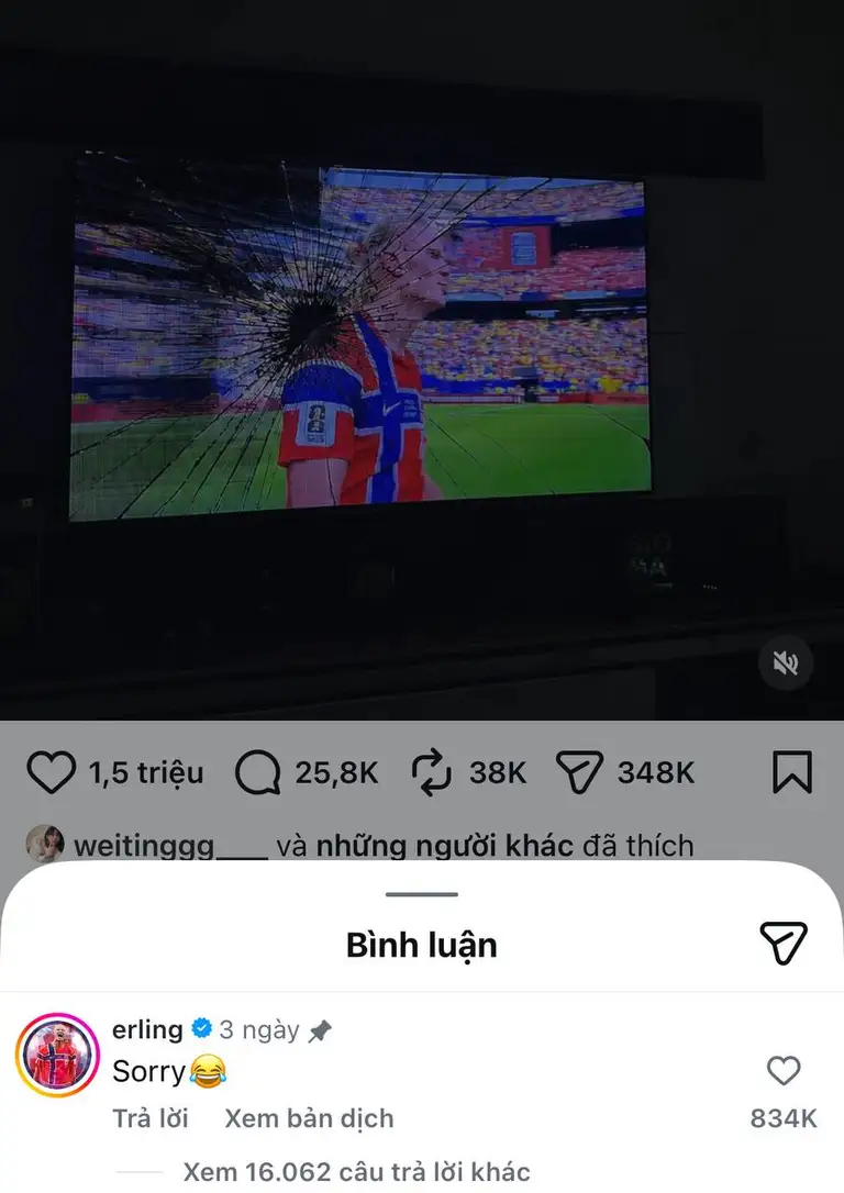 Haaland đang theo dõi bạn đó nha.